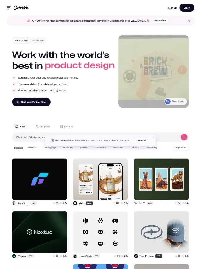 Dribbble preview