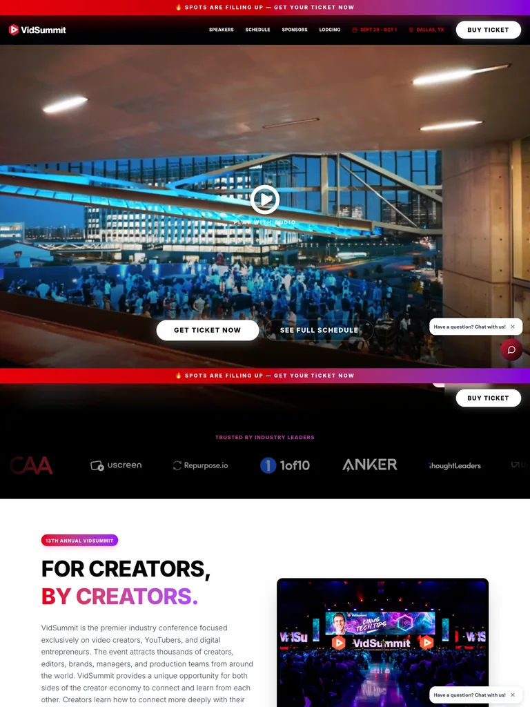 VidSummit — Creator Event preview