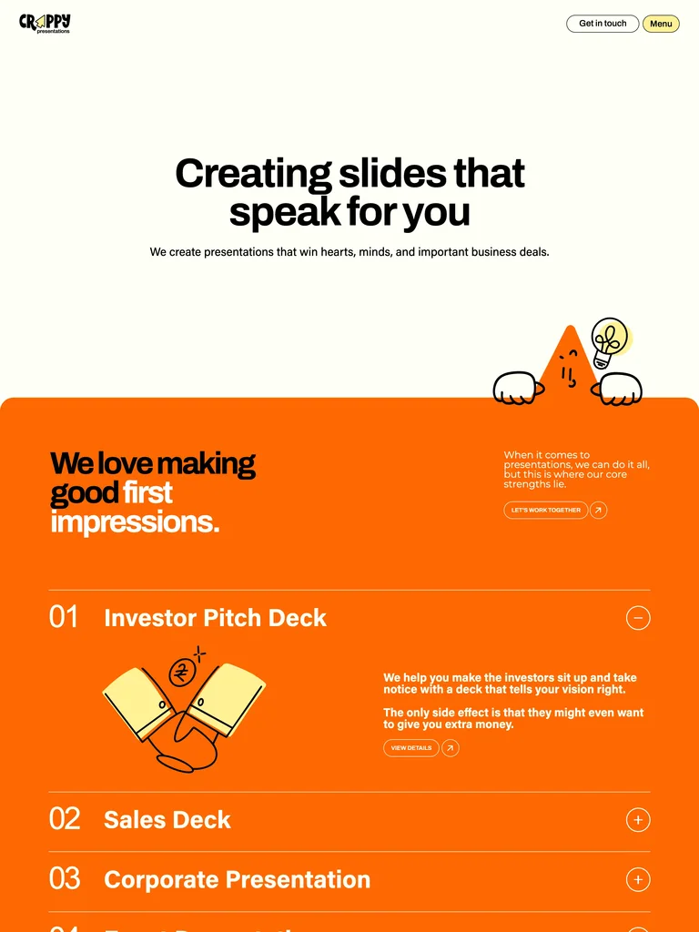 Crappy Presentations — Bold Orange Studio preview