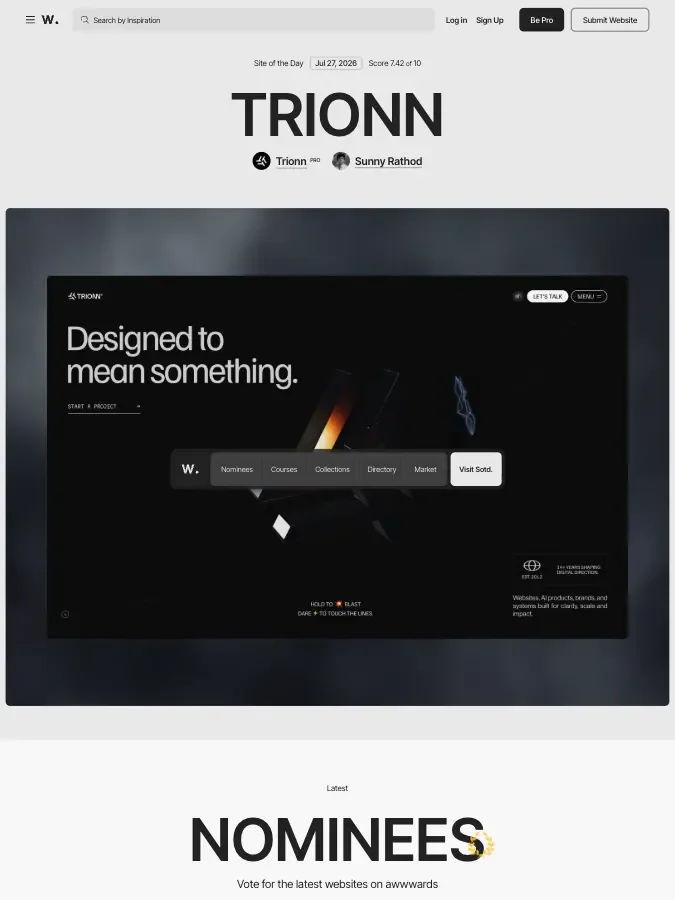 Awwwards preview