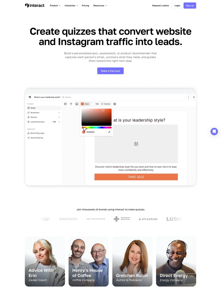 Interact — Lead-Gen Quiz preview