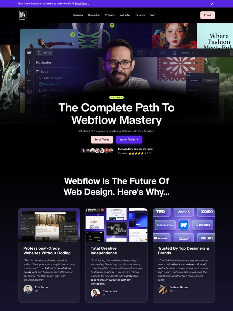 Flux Academy — Webflow Masterclass preview