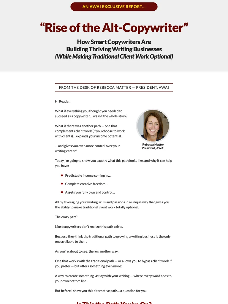 AWAI — Rise of the Alt-Copywriter preview
