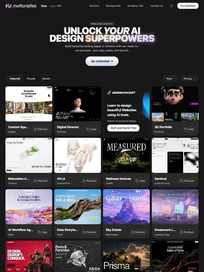 Motionsites preview