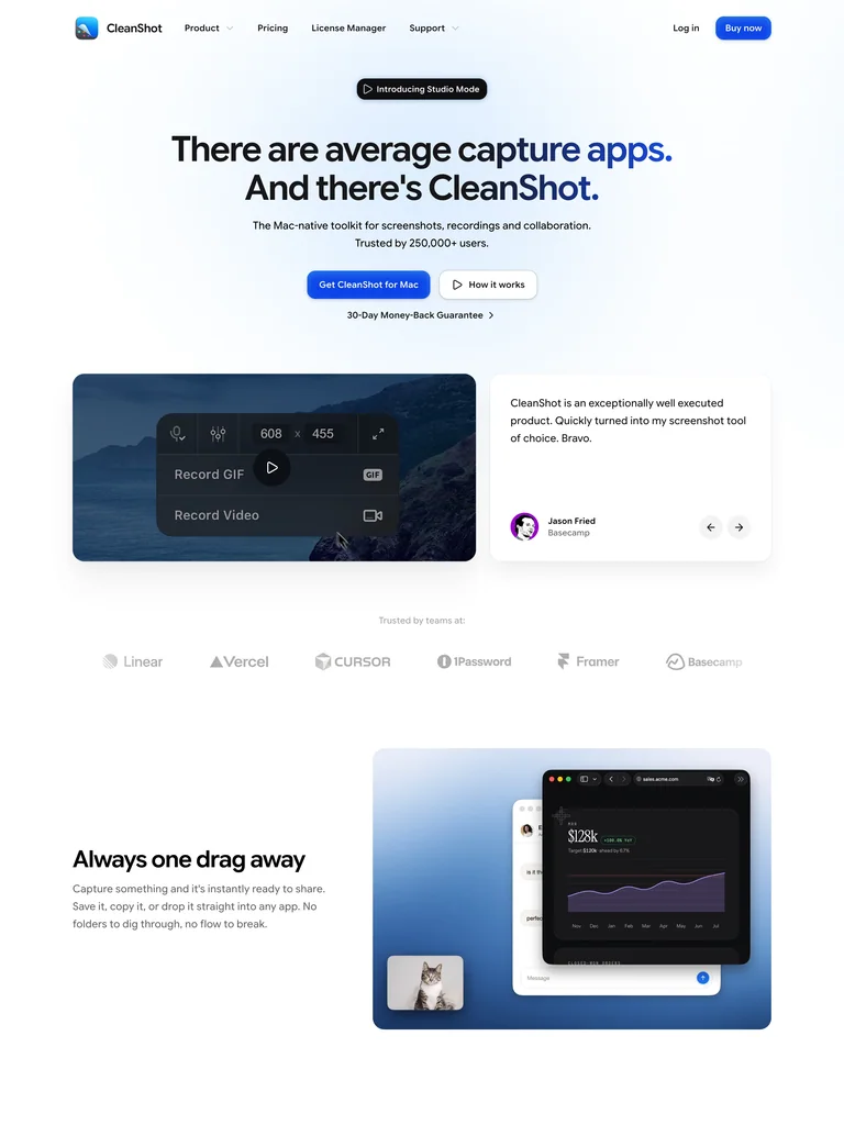 CleanShot X preview