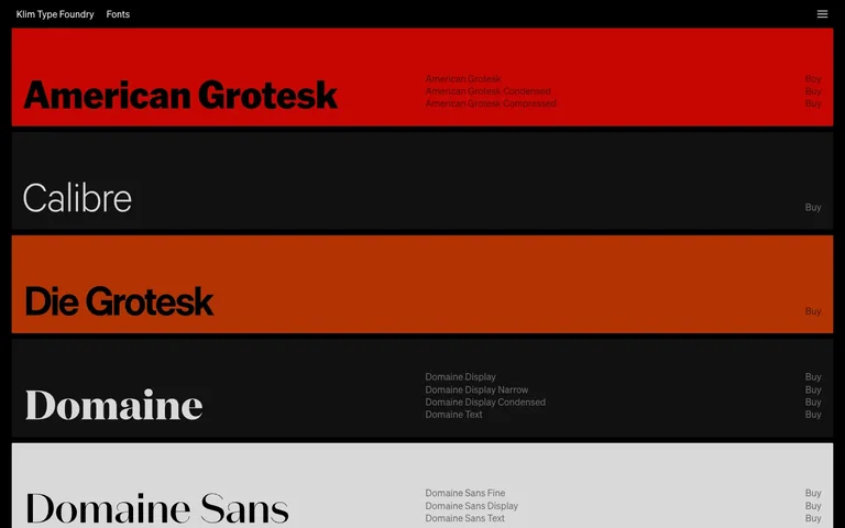Klim Type Foundry — Retail fonts preview