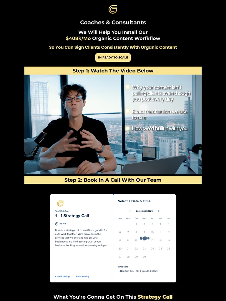 Goh Consulting — Training Funnel preview