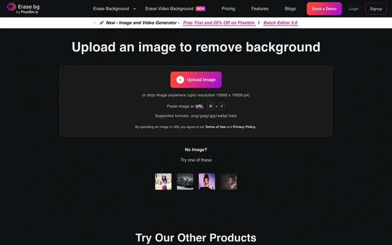 Erase.bg — Background removal preview