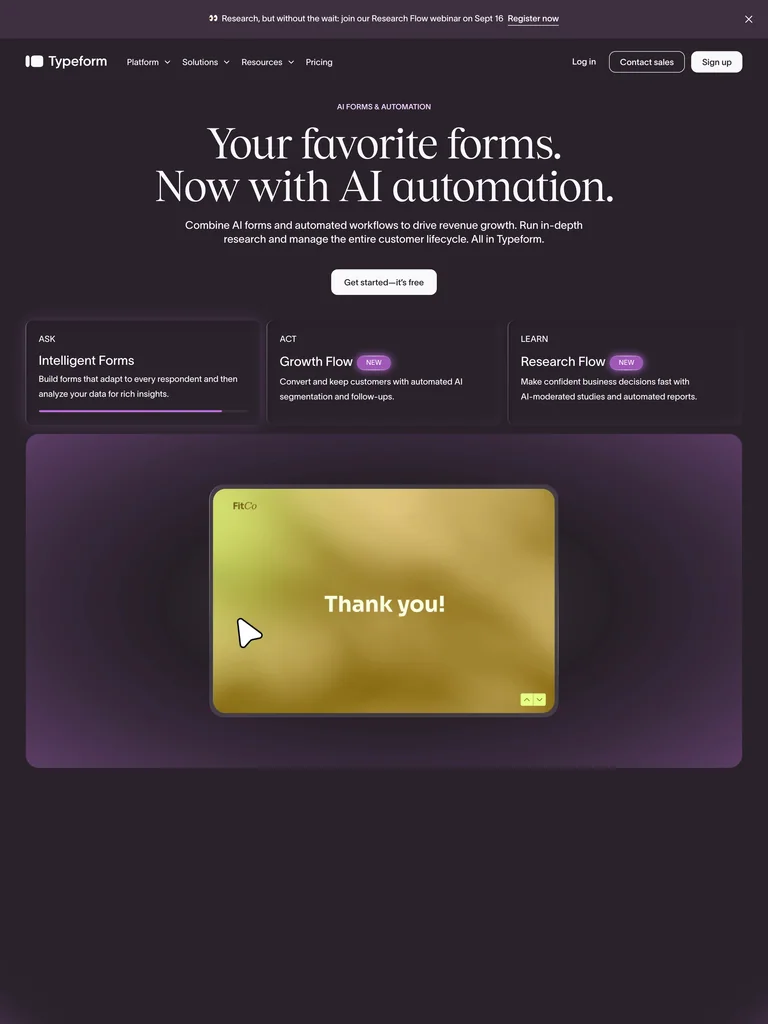 Typeform — Conversational Form preview