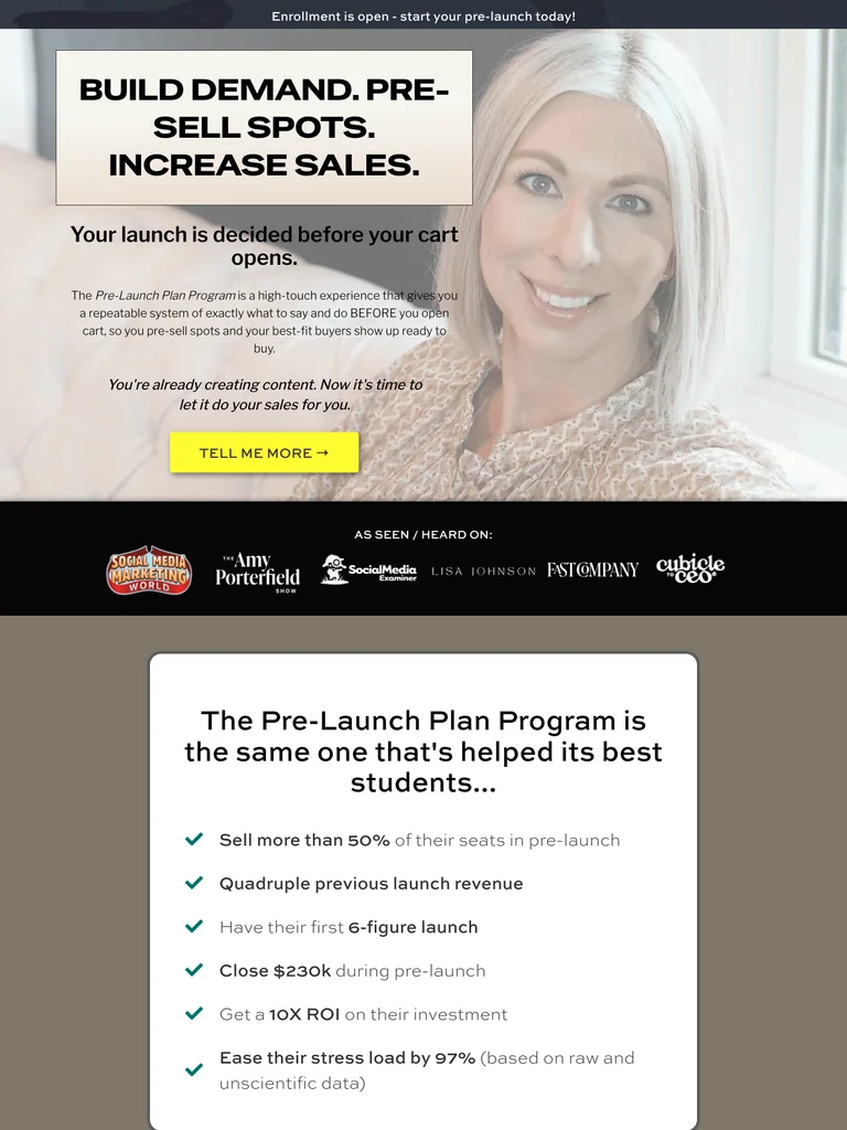 Brenna McGowan — Pre-Launch Plan Program preview