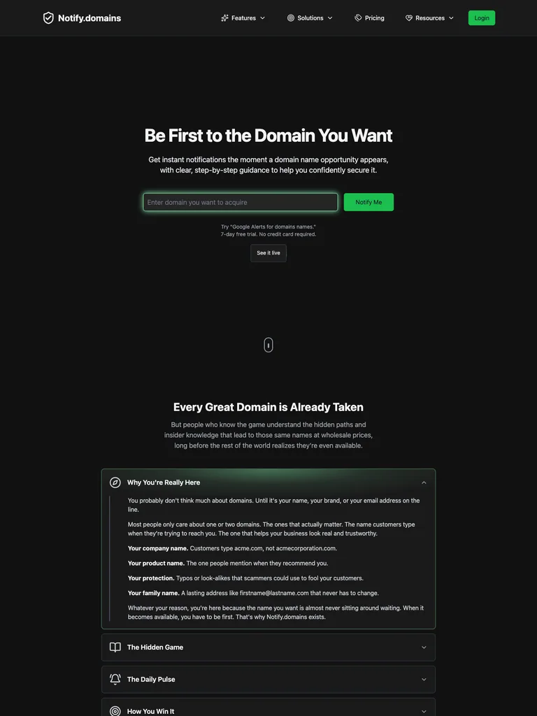 Notify.domains preview