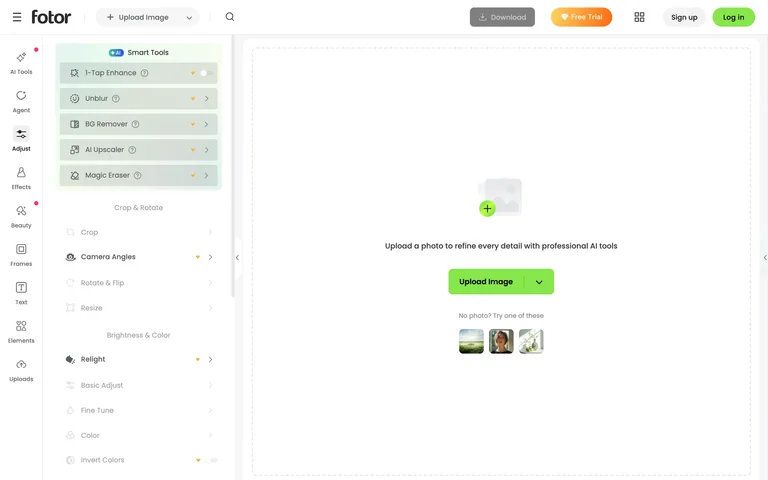 Fotor — Photo editor workspace preview
