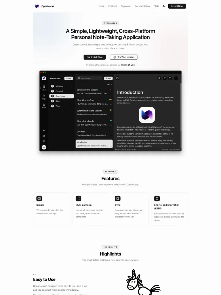 OpenNotas preview