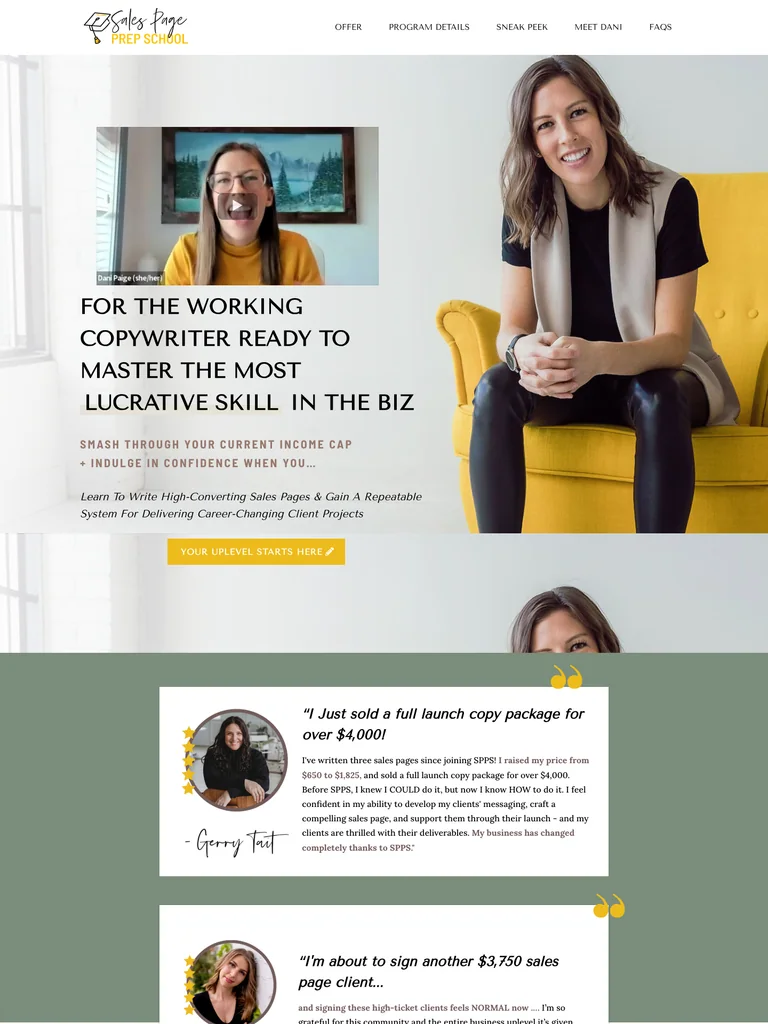 Dani Paige — Sales Page Prep School preview
