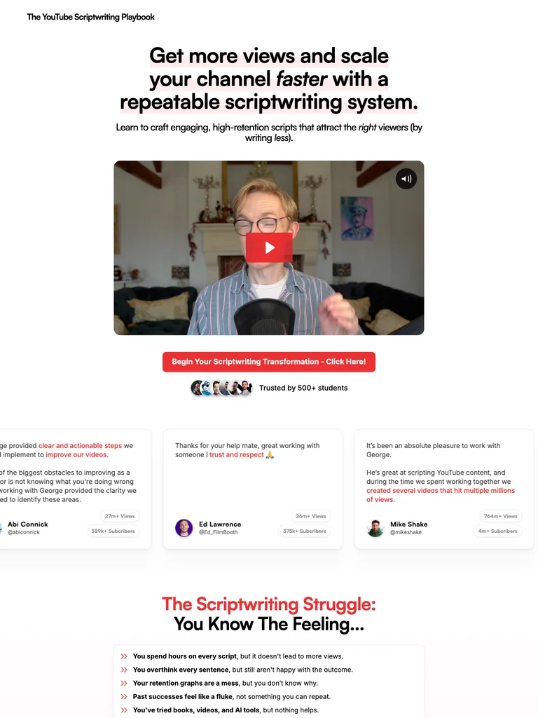 George Blackman — The YouTube Scriptwriting Playbook preview