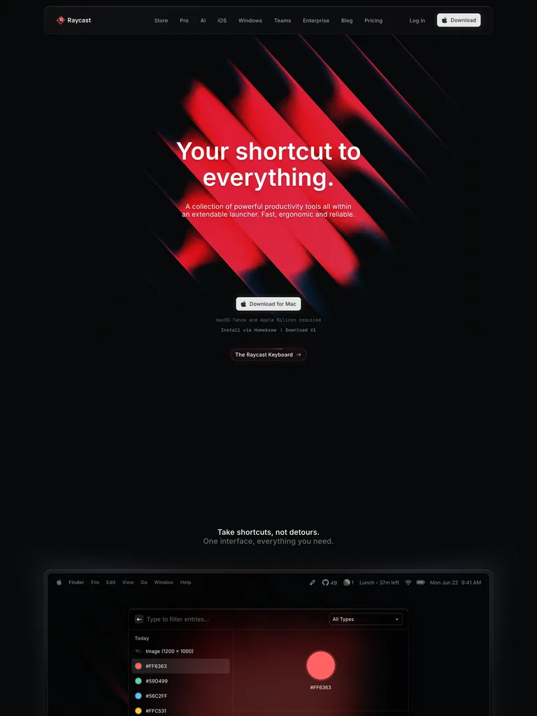 Raycast — Red-Streak Launcher Dark preview
