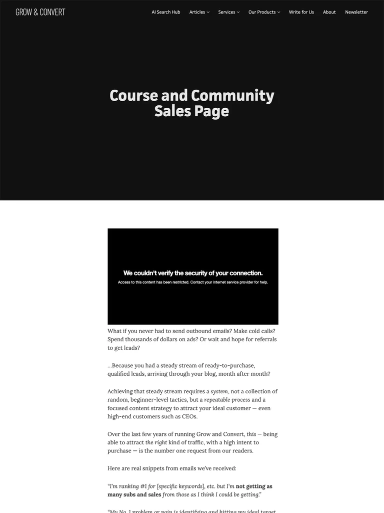Grow and Convert — Course & Community preview