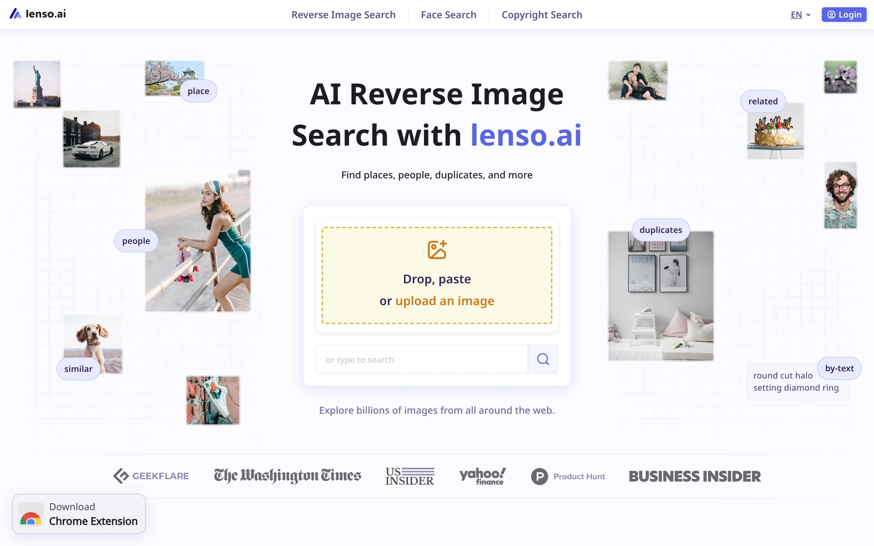 Lenso — Image search upload — captured interface