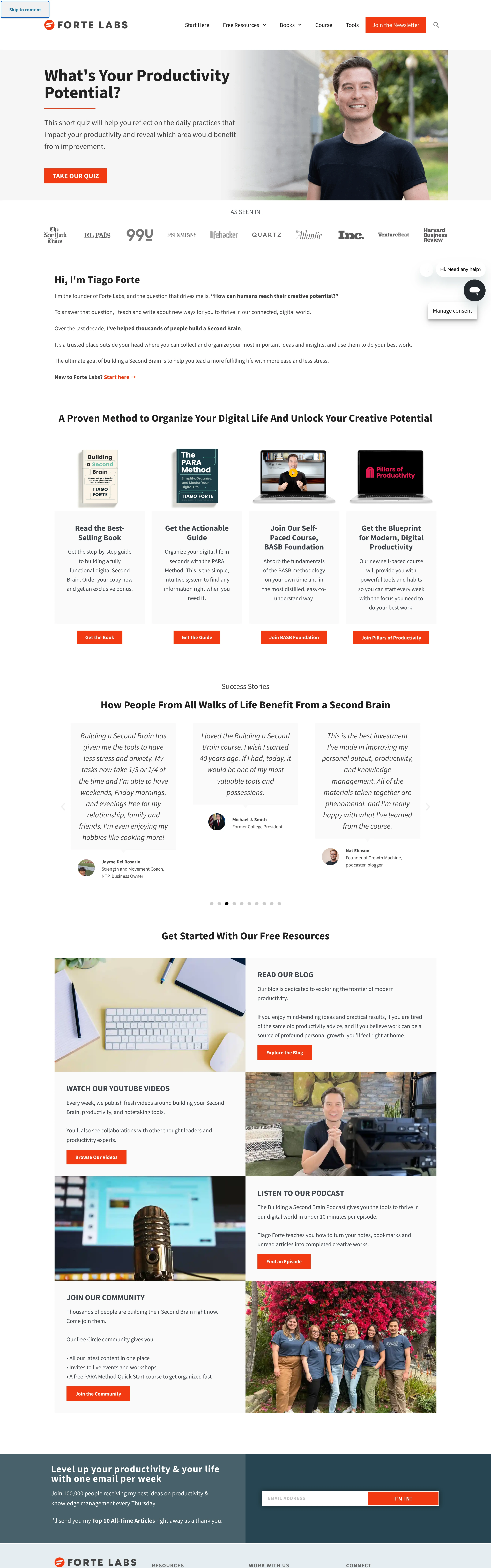 Tiago Forte — captured interface