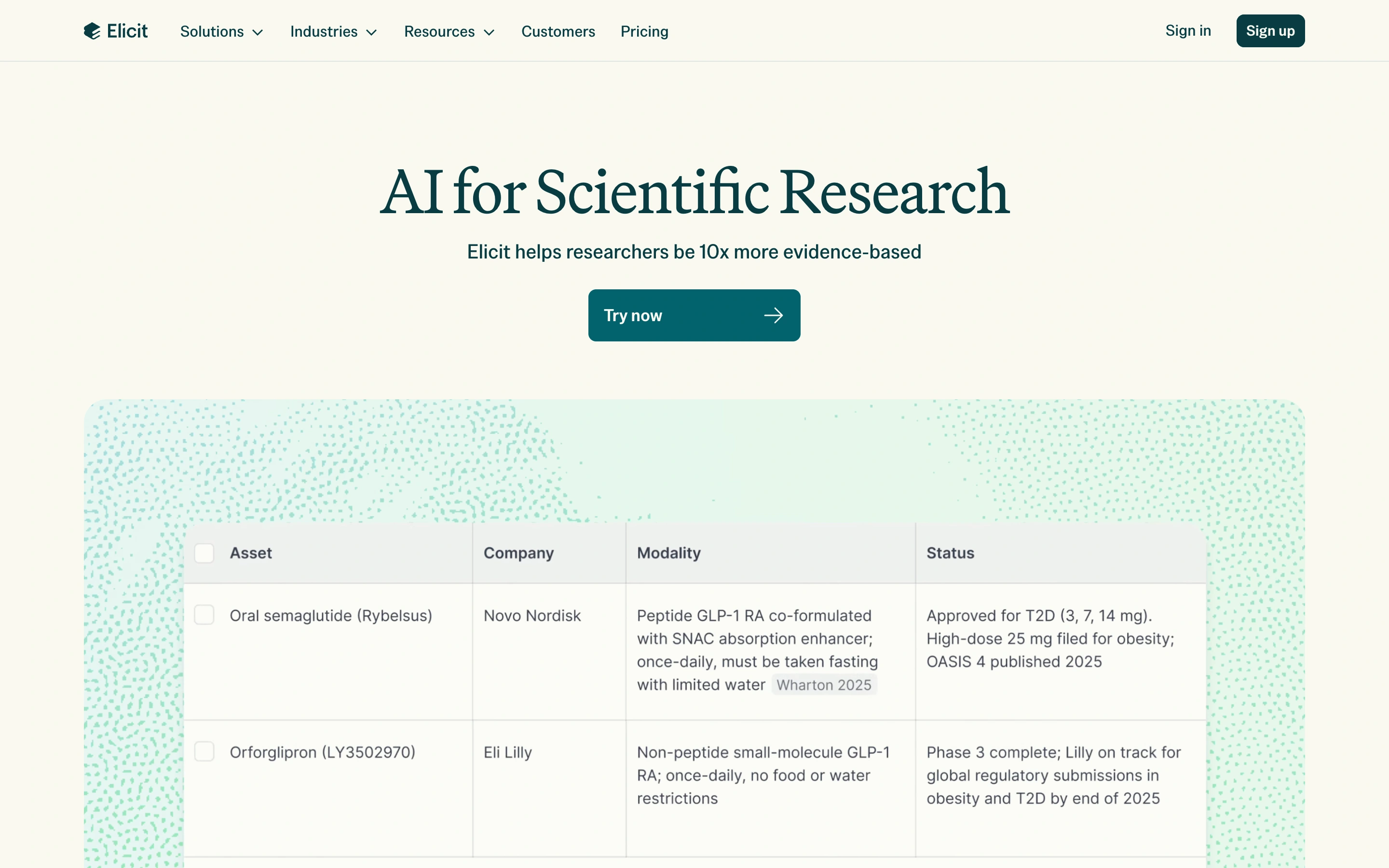 Elicit — captured interface
