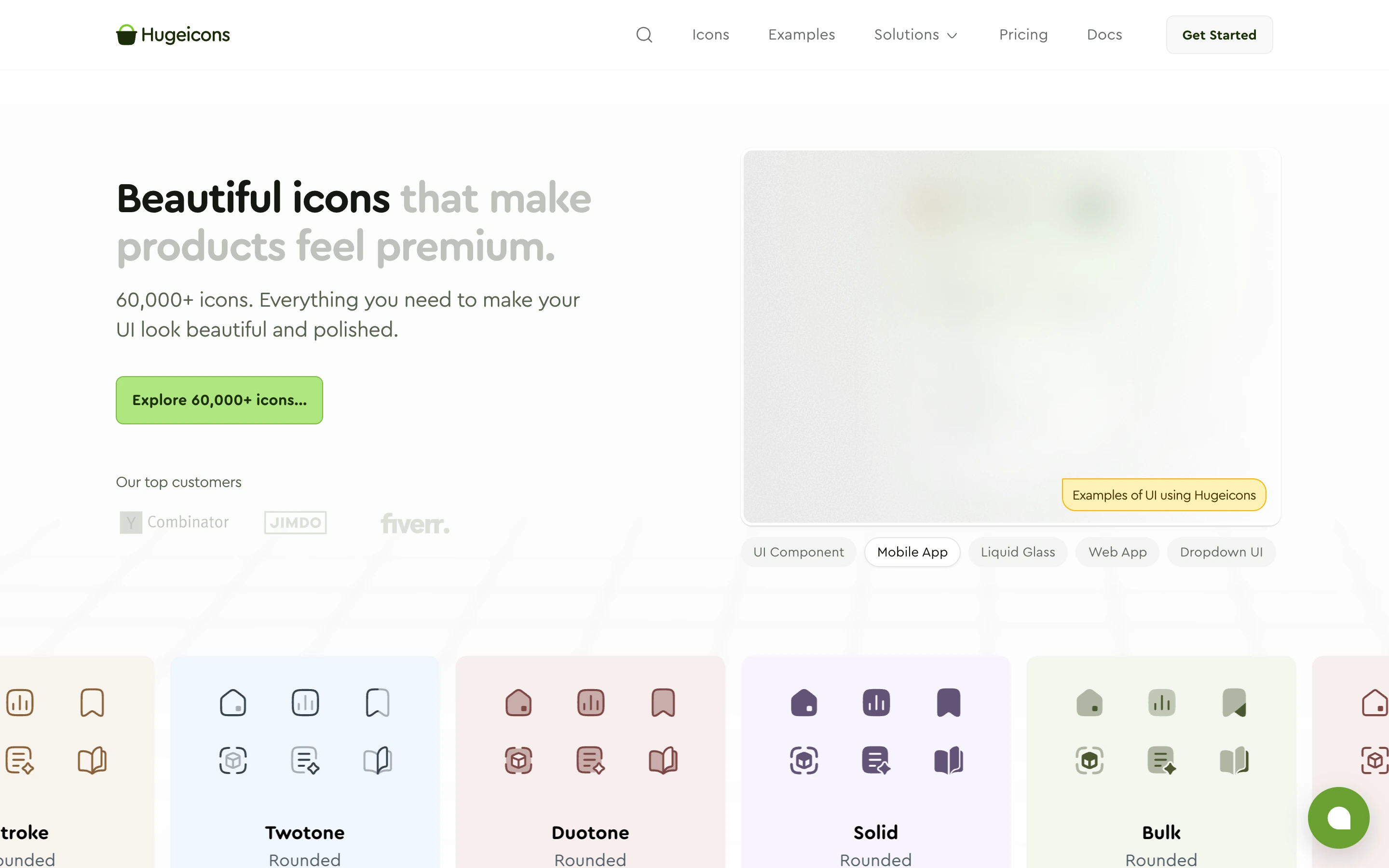 Hugeicons — captured interface