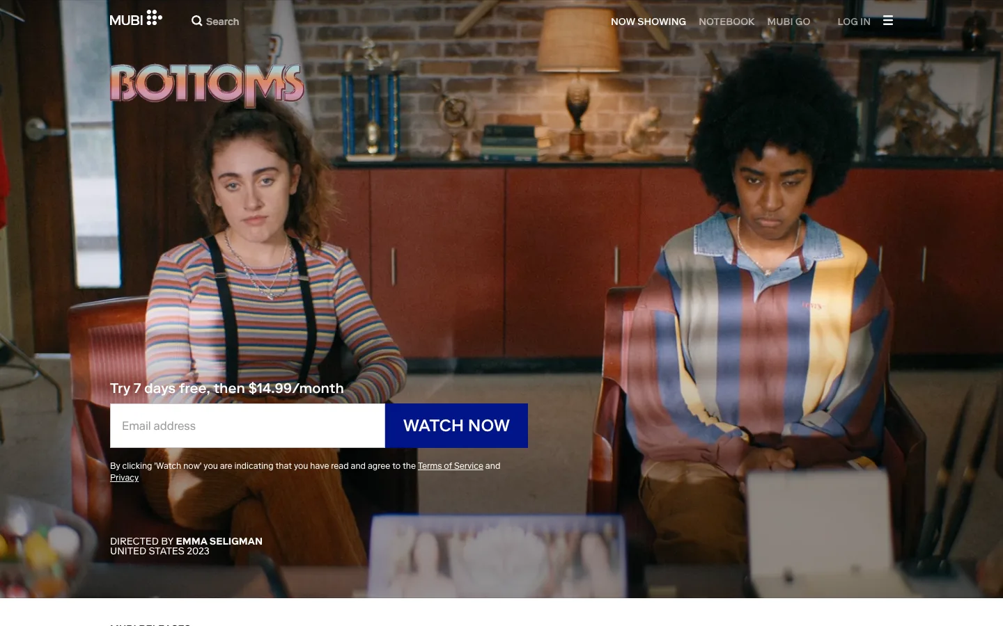 MUBI — Now Showing — captured interface