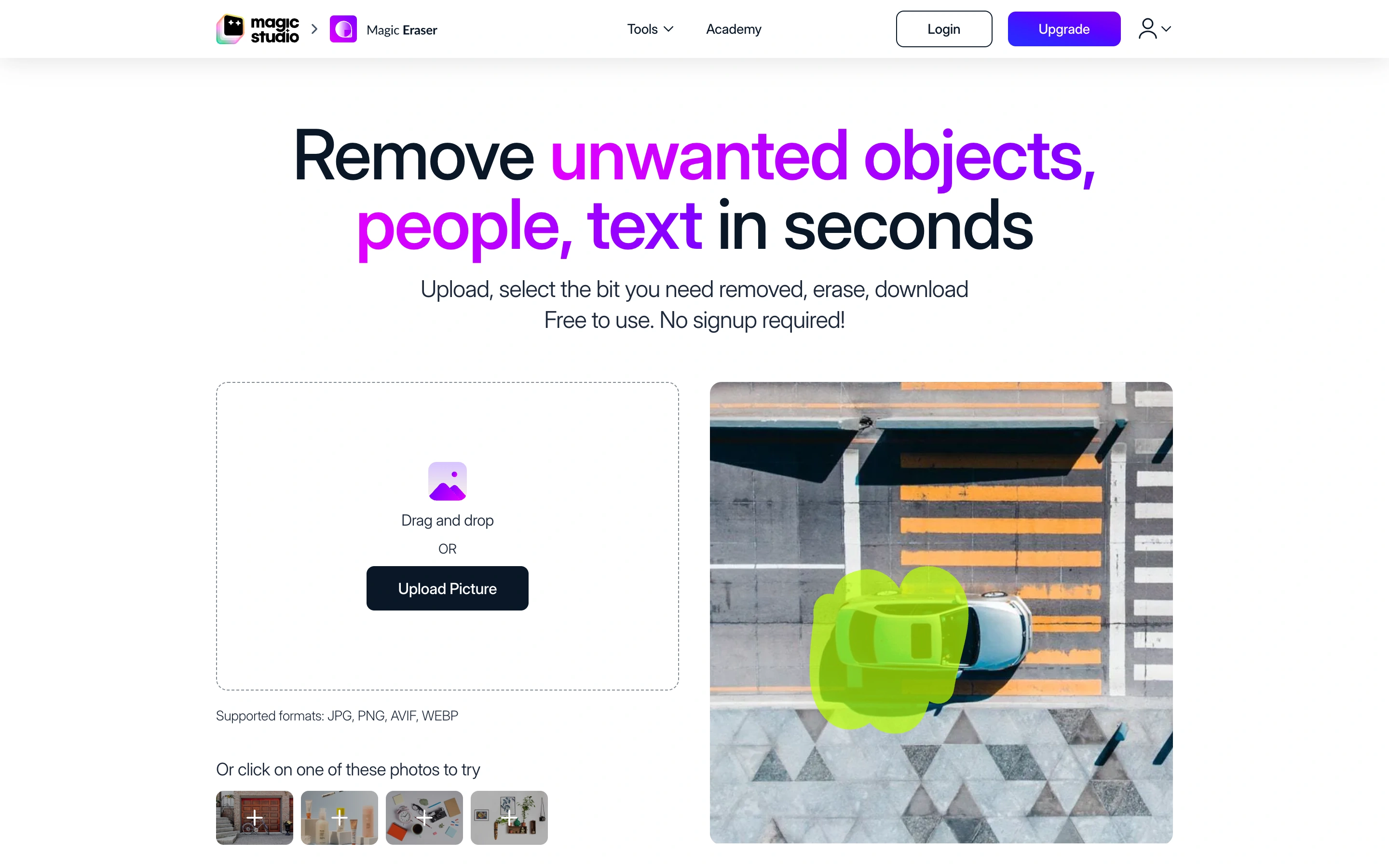 Magic Studio — Magic Eraser — captured interface