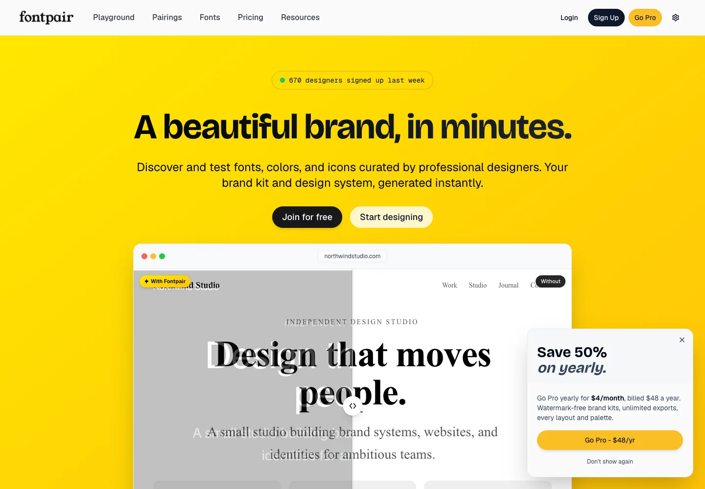 Fontpair — captured interface