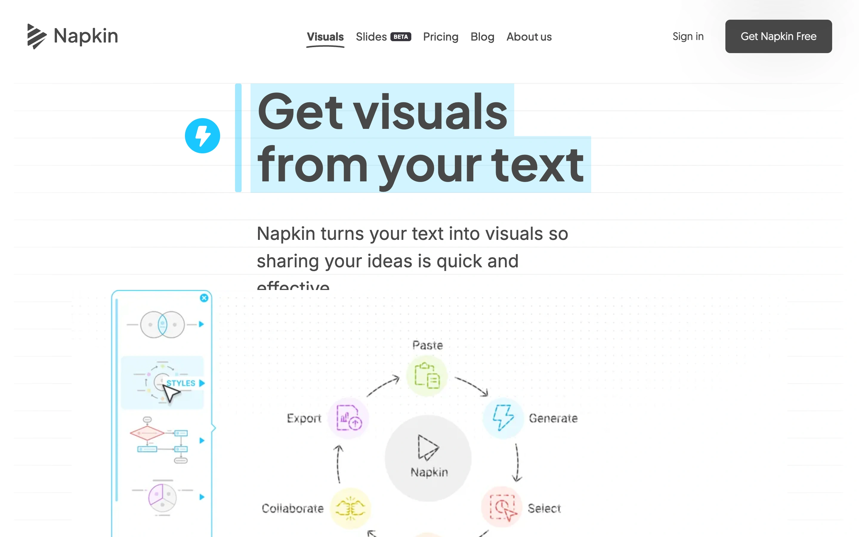 Napkin AI — captured interface