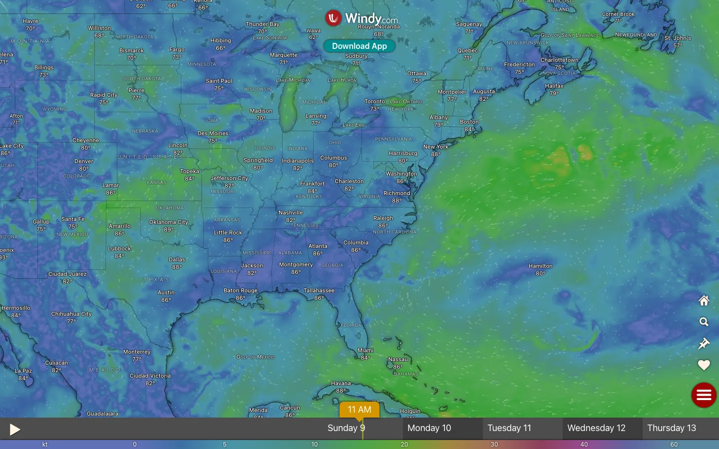Windy — Weather Map — captured interface