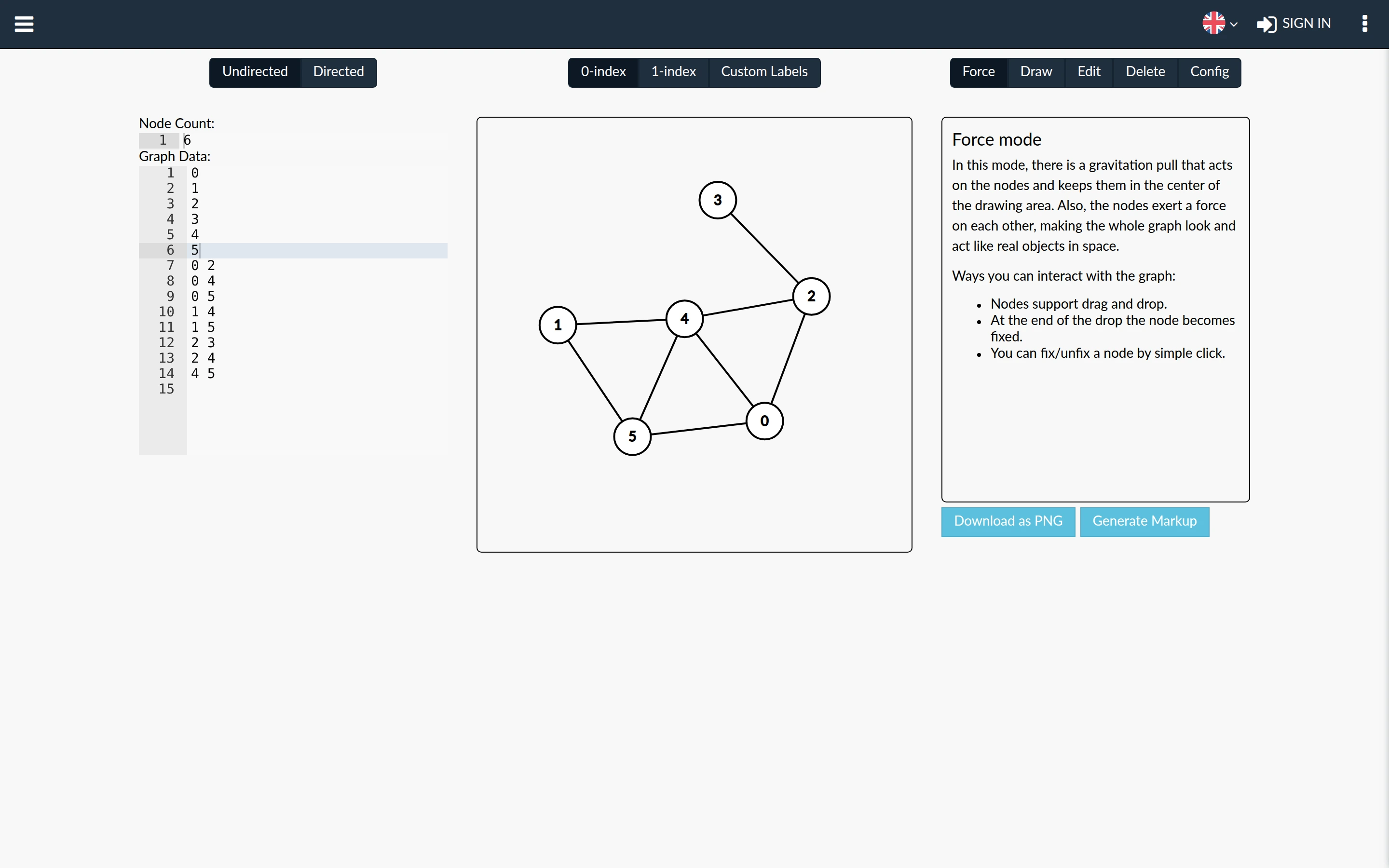 CS Academy — Graph editor — captured interface