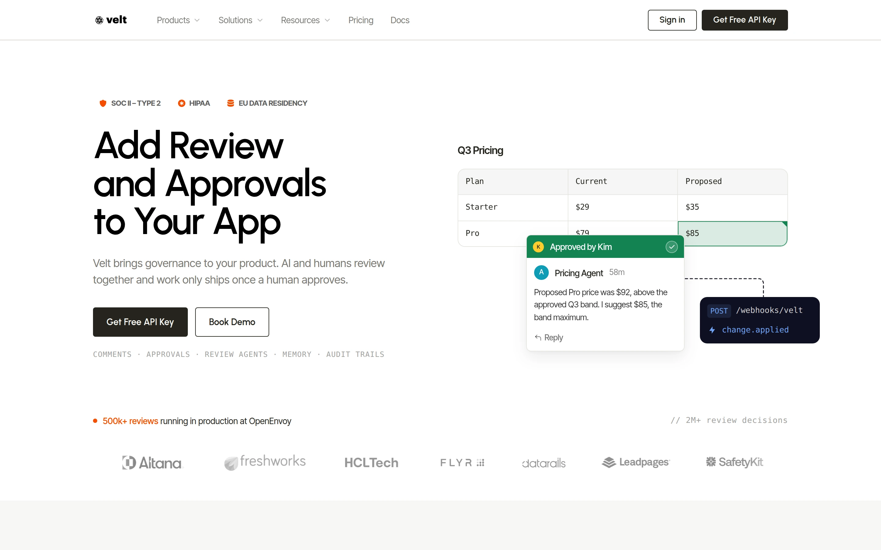 Velt — captured interface