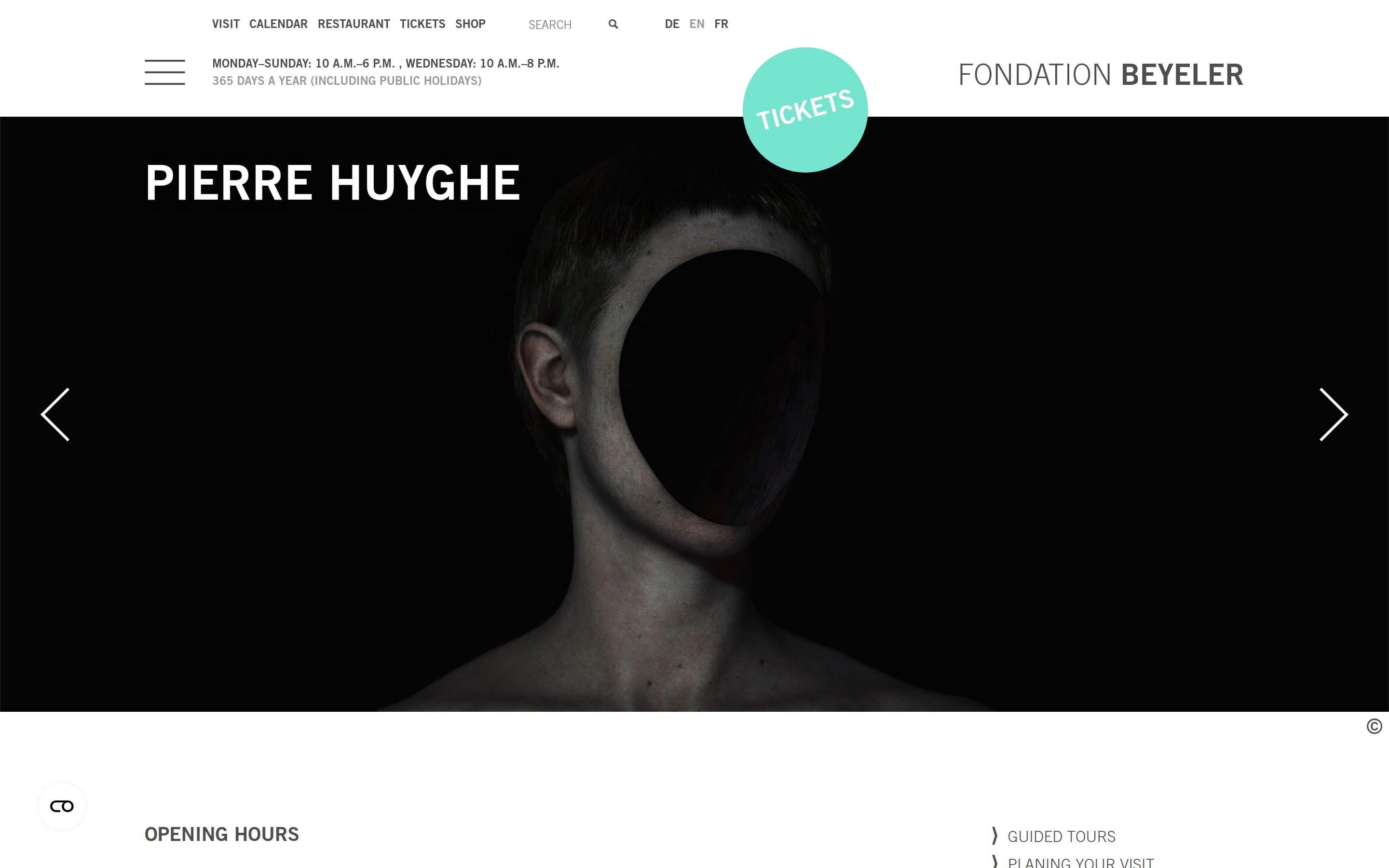 Fondation Beyeler — captured interface