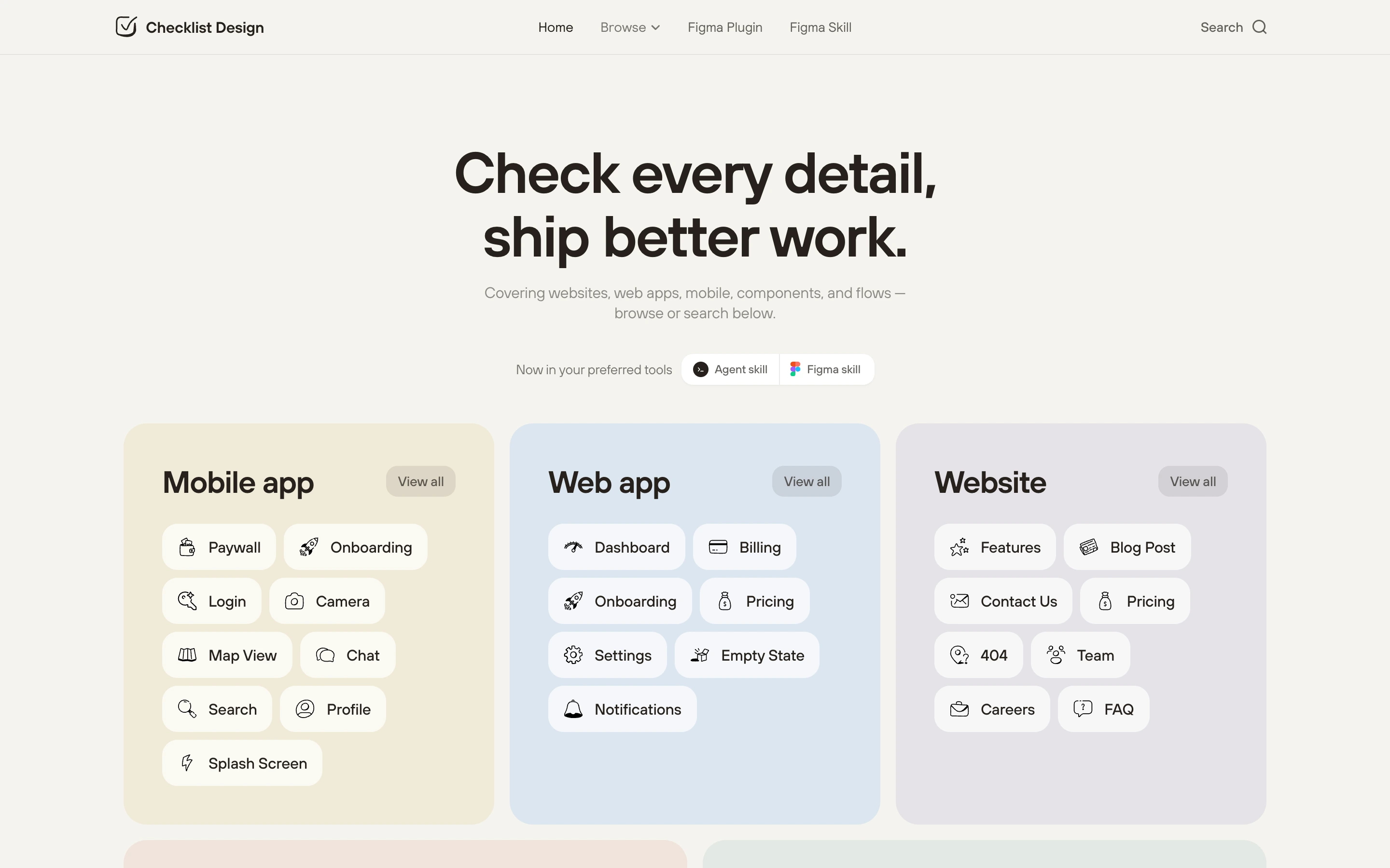 Checklist Design — captured interface