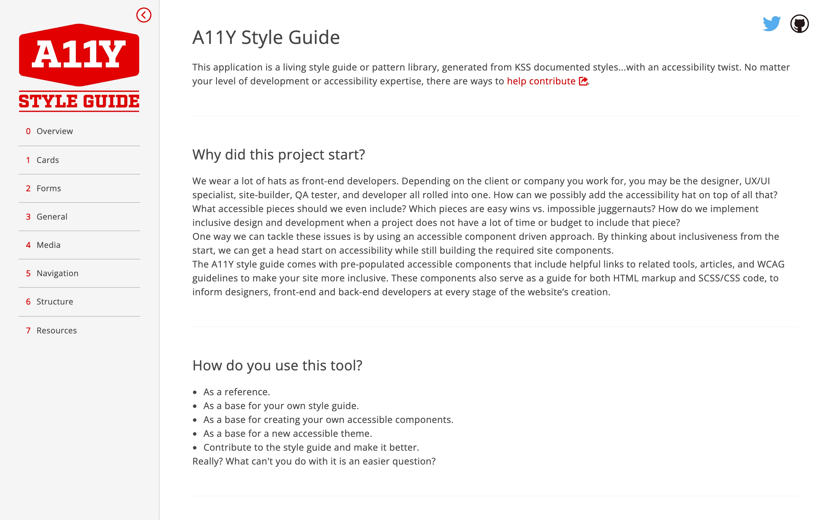 A11y Style Guide — captured interface
