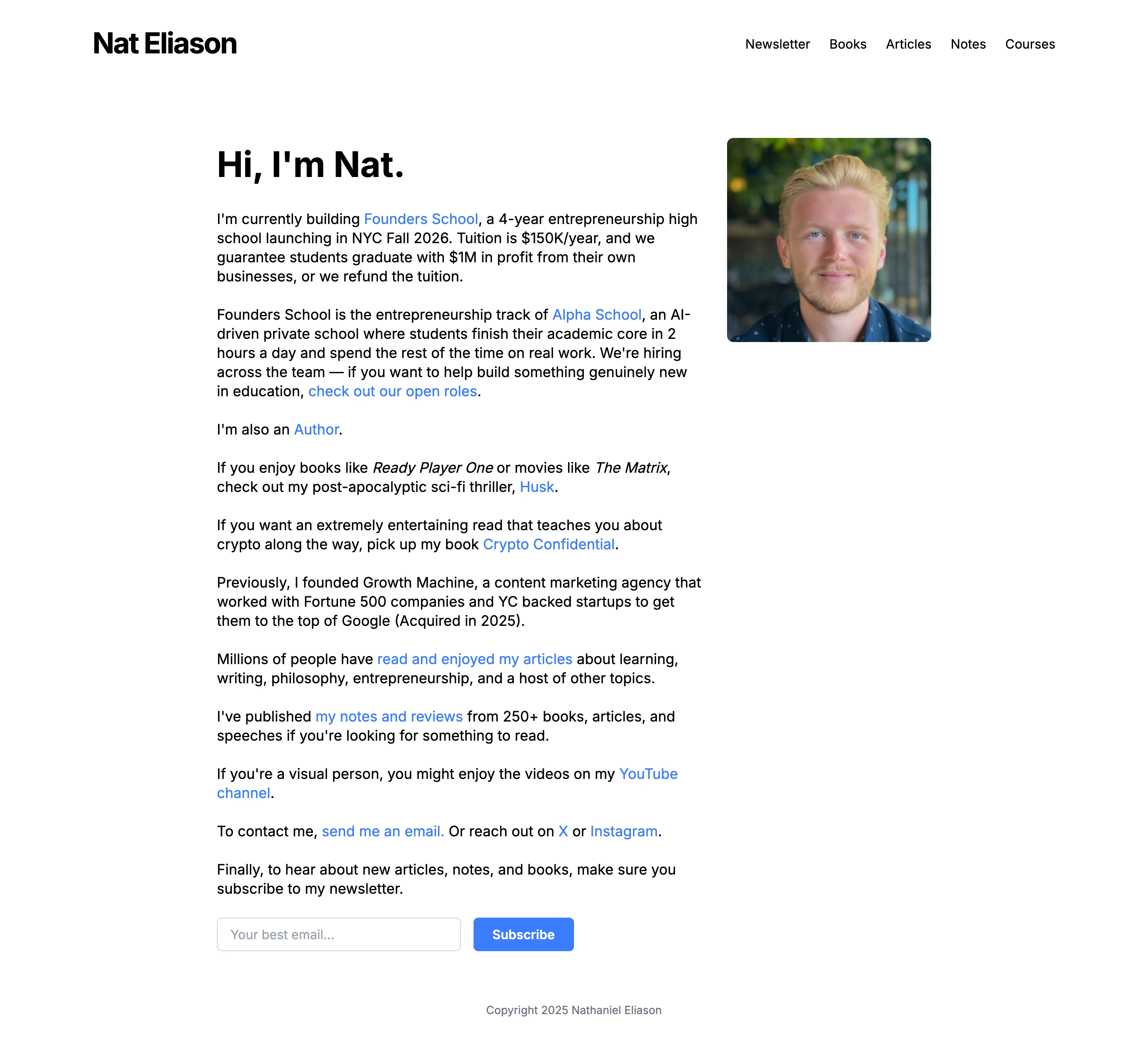 Nat Eliason — captured interface