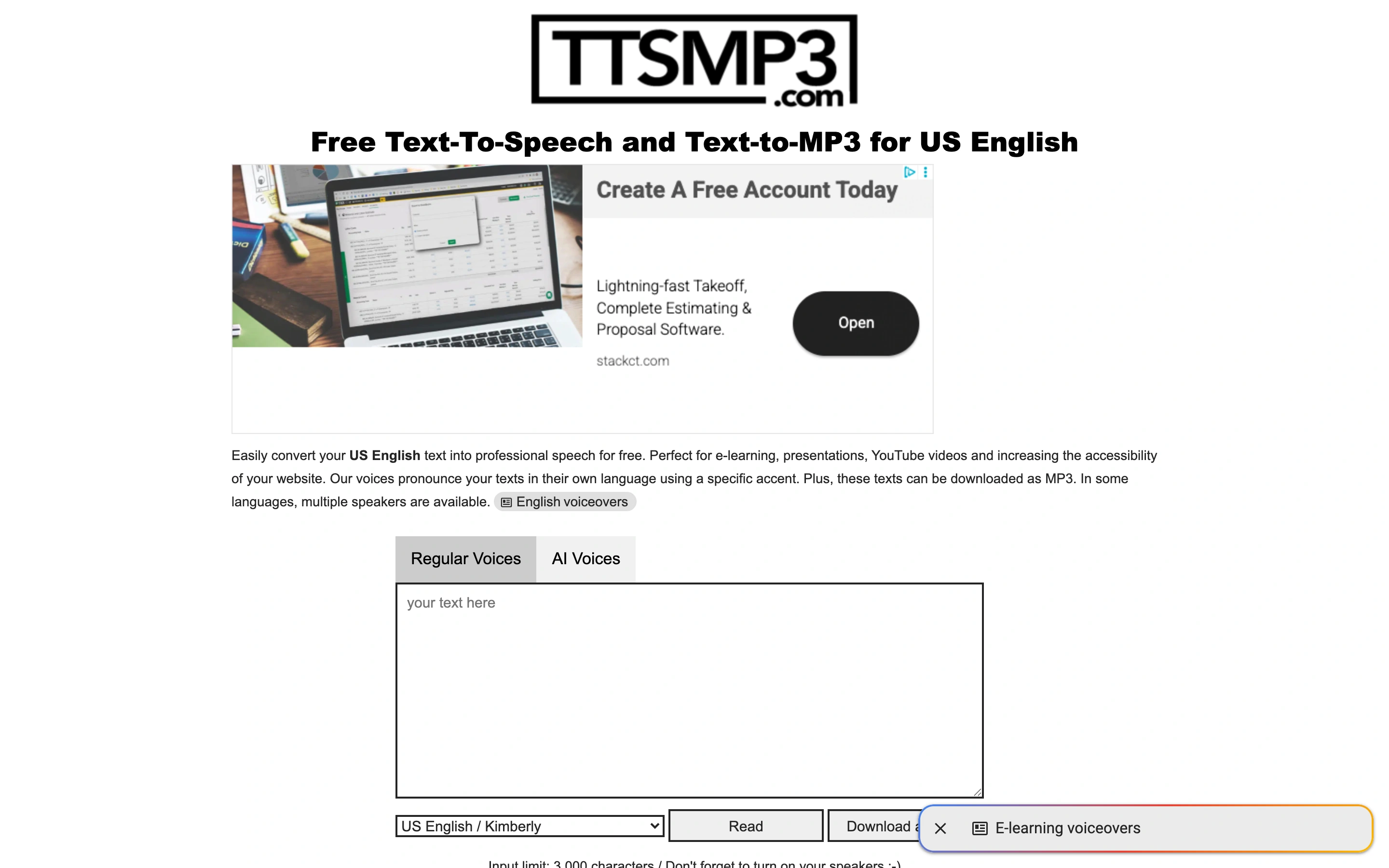 TTSMP3 — Speech form — captured interface