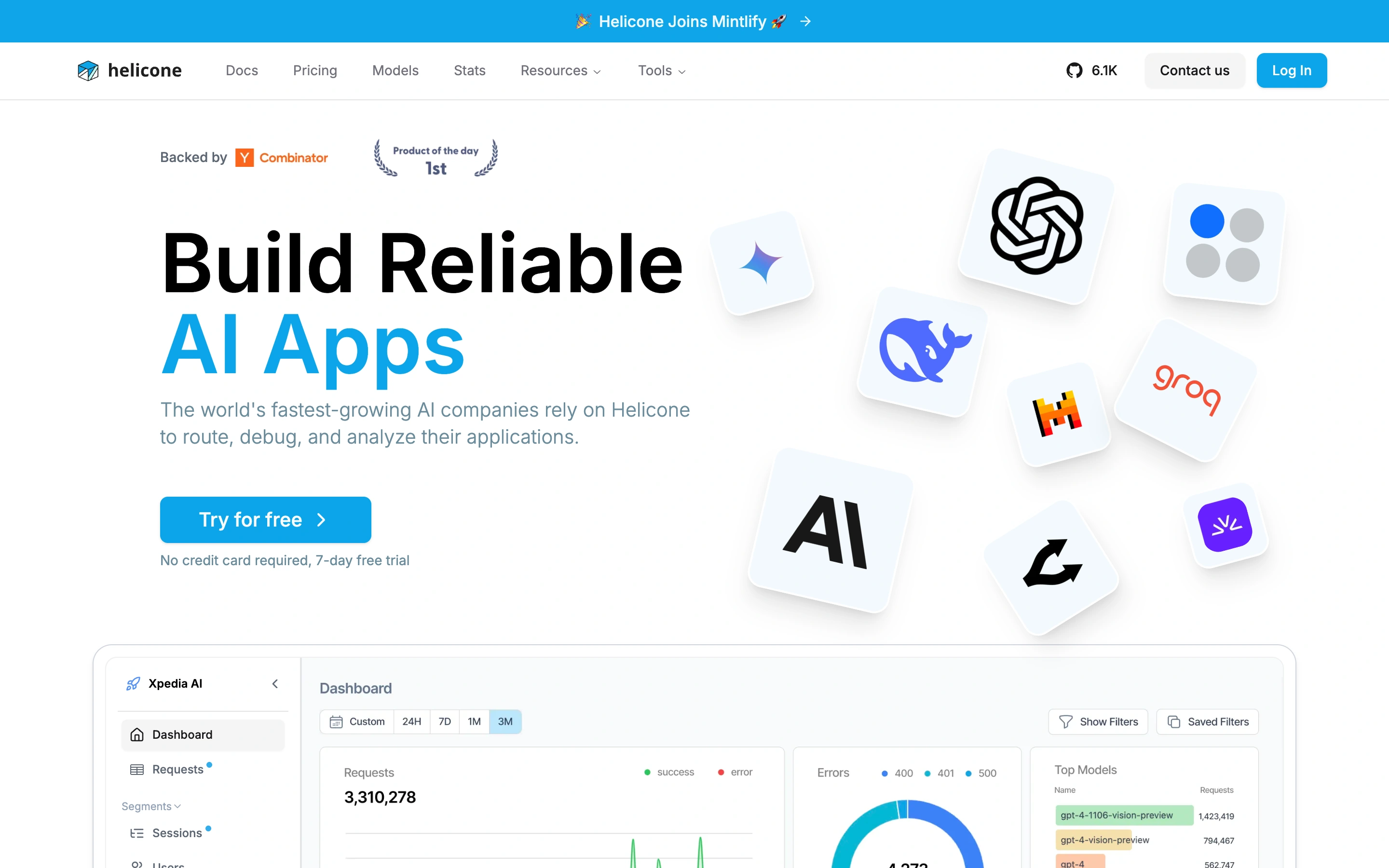 Helicone — captured interface