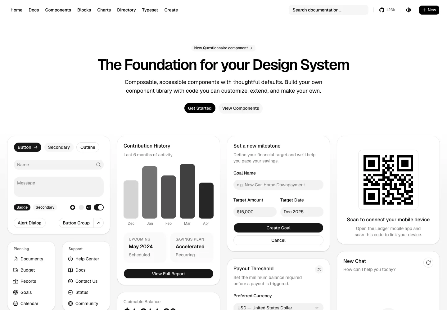 shadcn/ui — captured interface