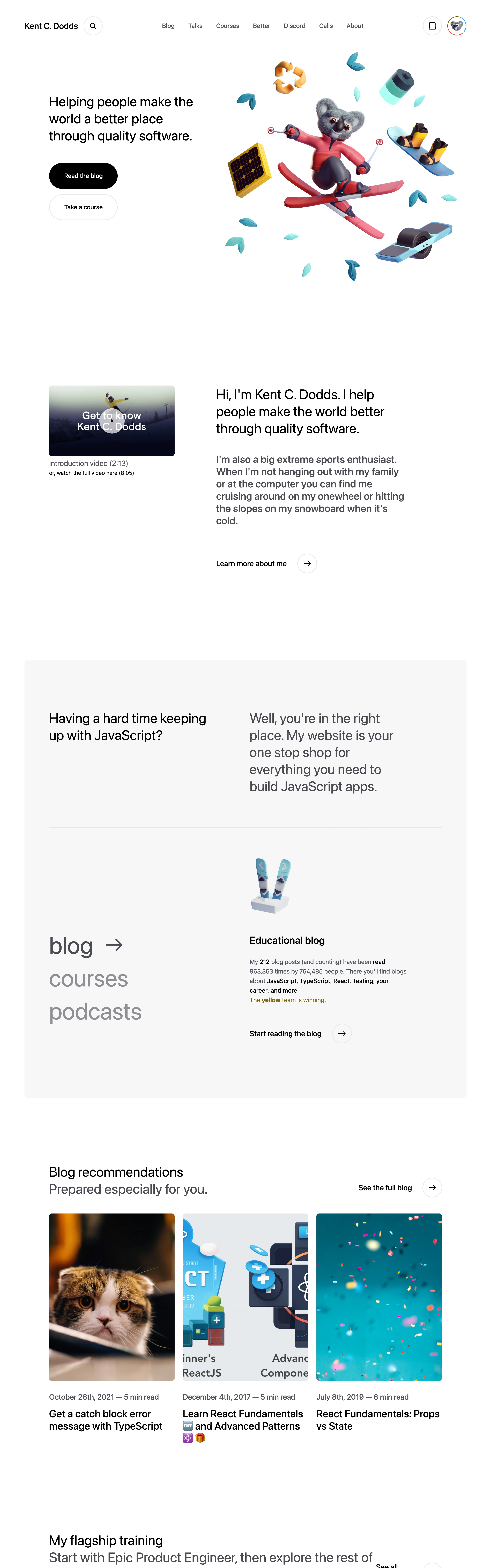 Kent C. Dodds — captured interface