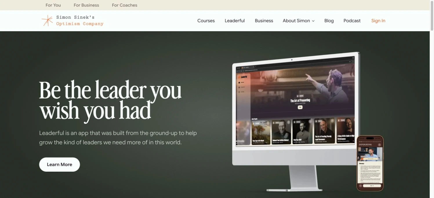 Simon Sinek — captured interface