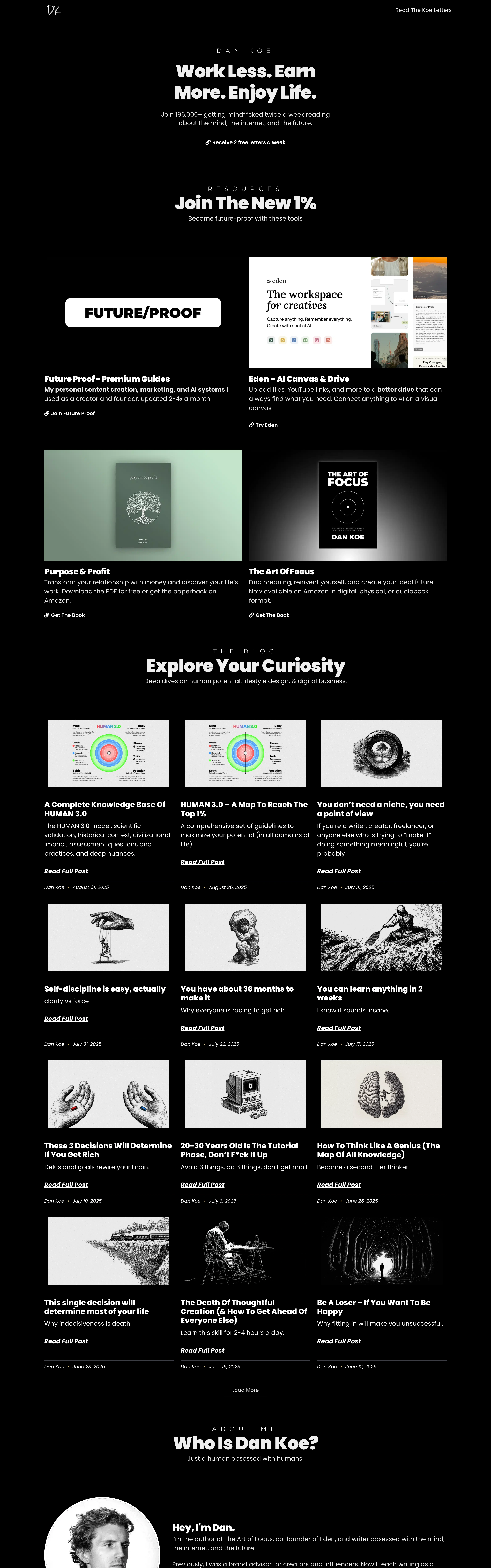 Dan Koe — captured interface