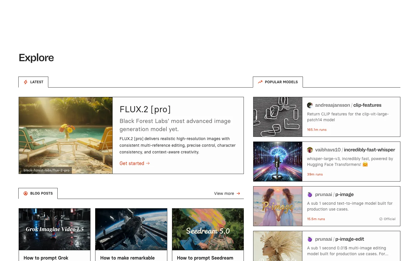 Replicate — Explore — captured interface