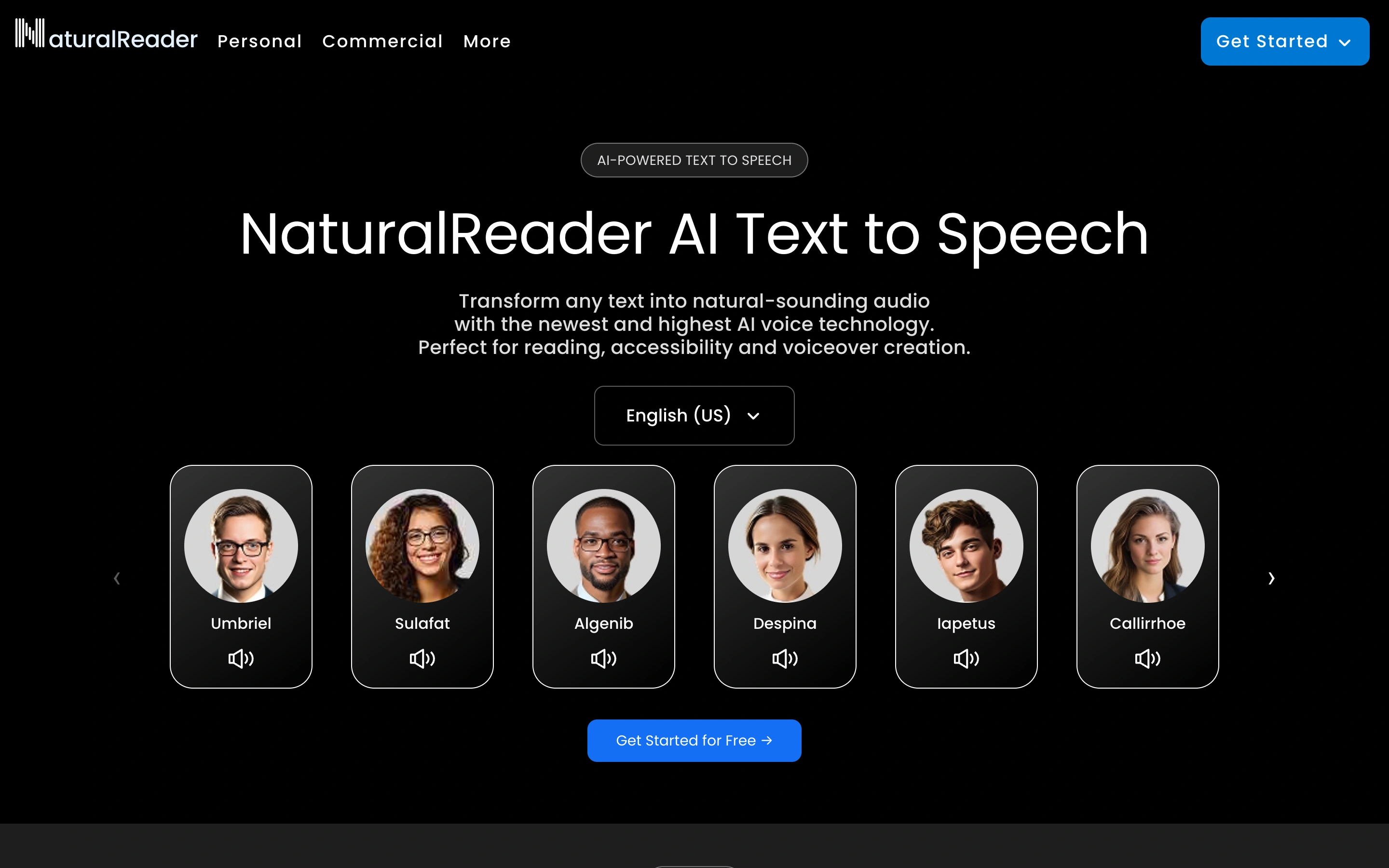 NaturalReader — captured interface