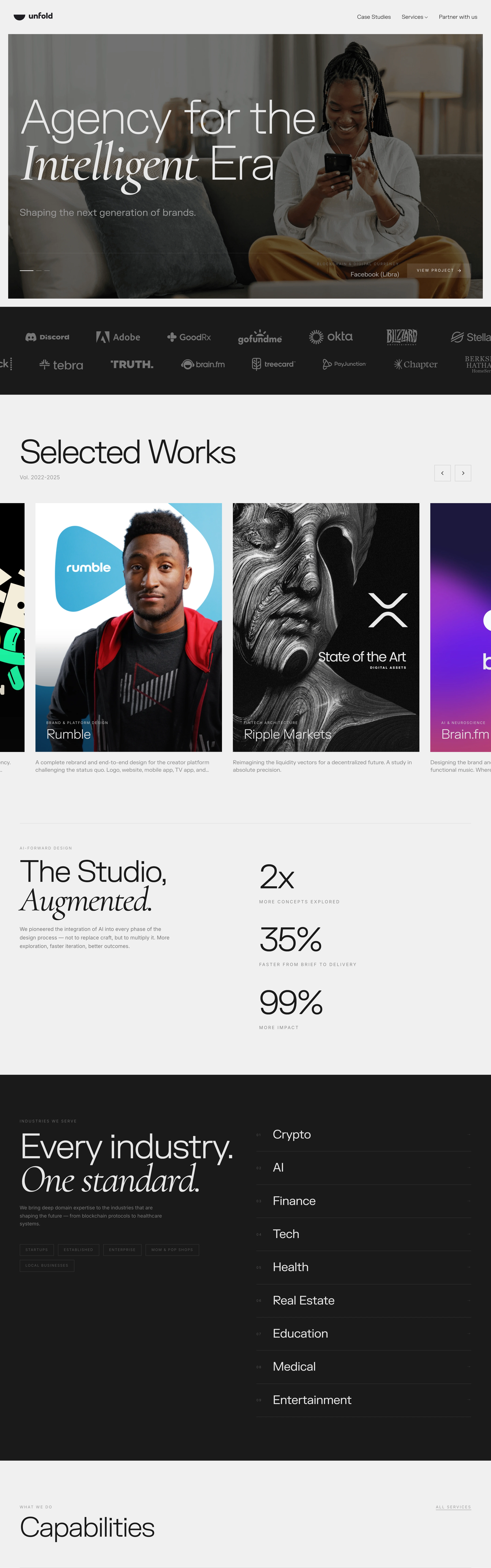 Unfold — Editorial Agency Grid — captured interface
