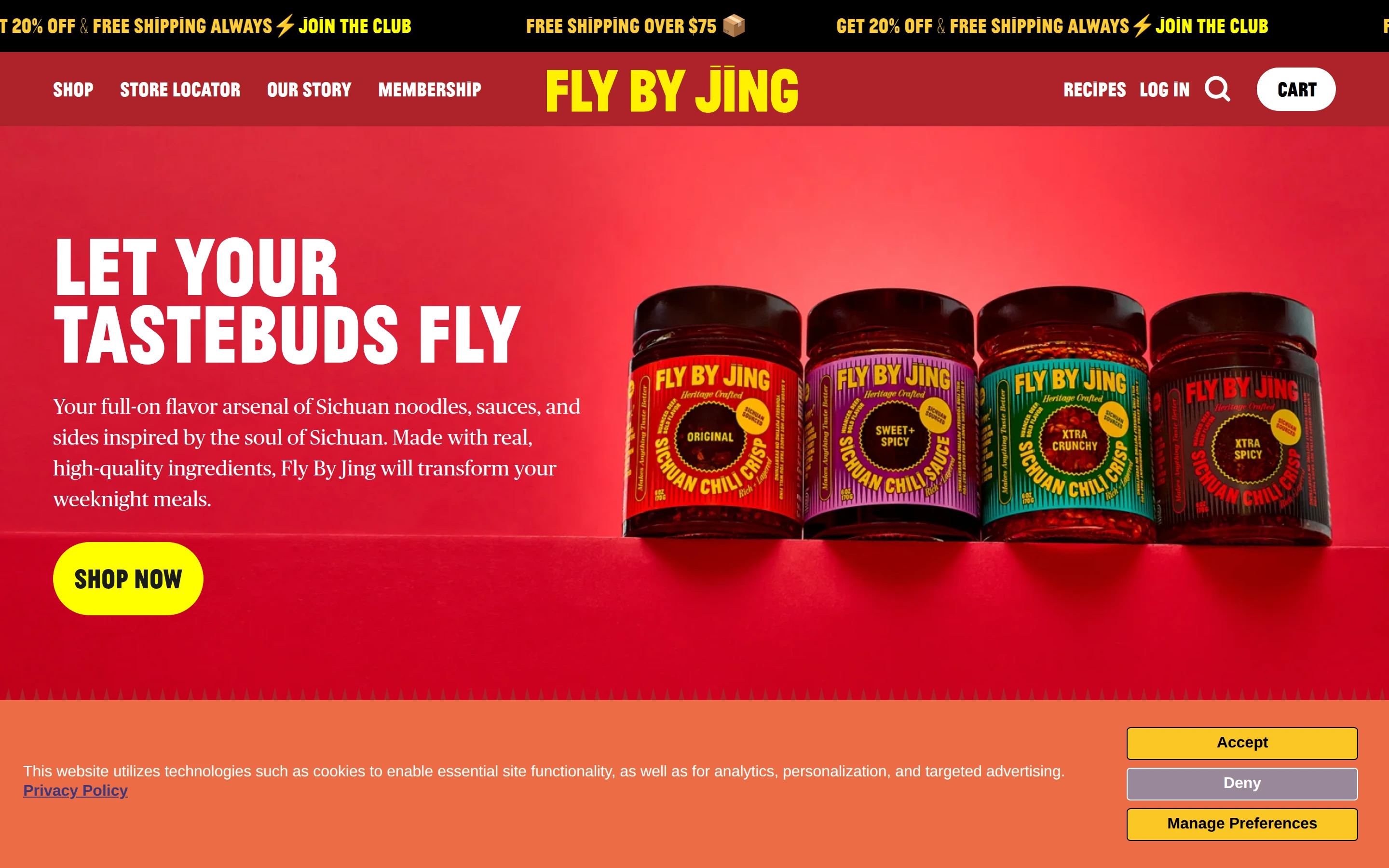Fly By Jing — captured interface