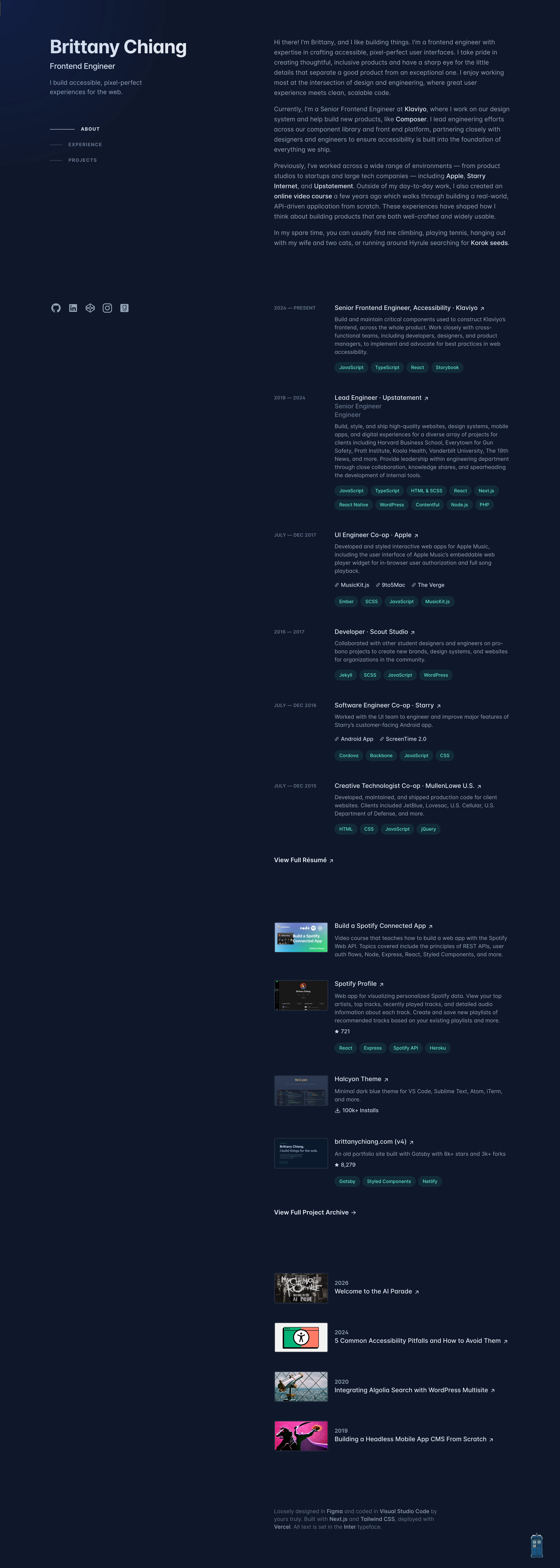 Brittany Chiang — captured interface