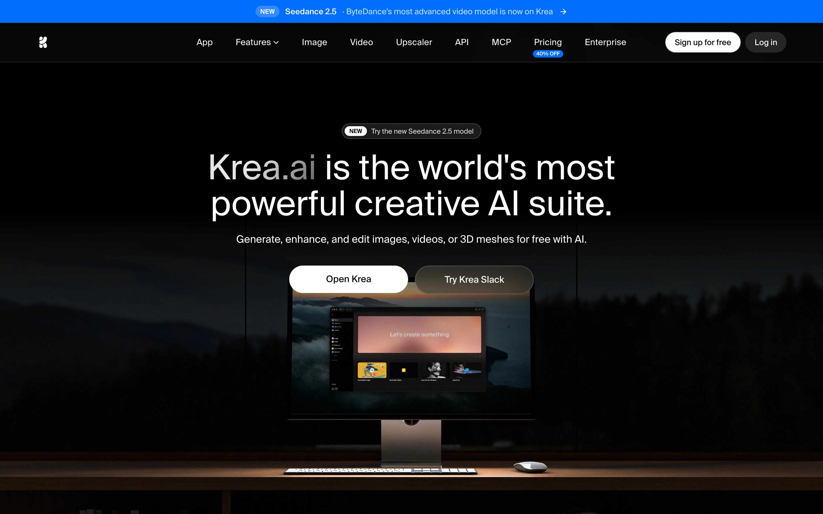 Krea — captured interface