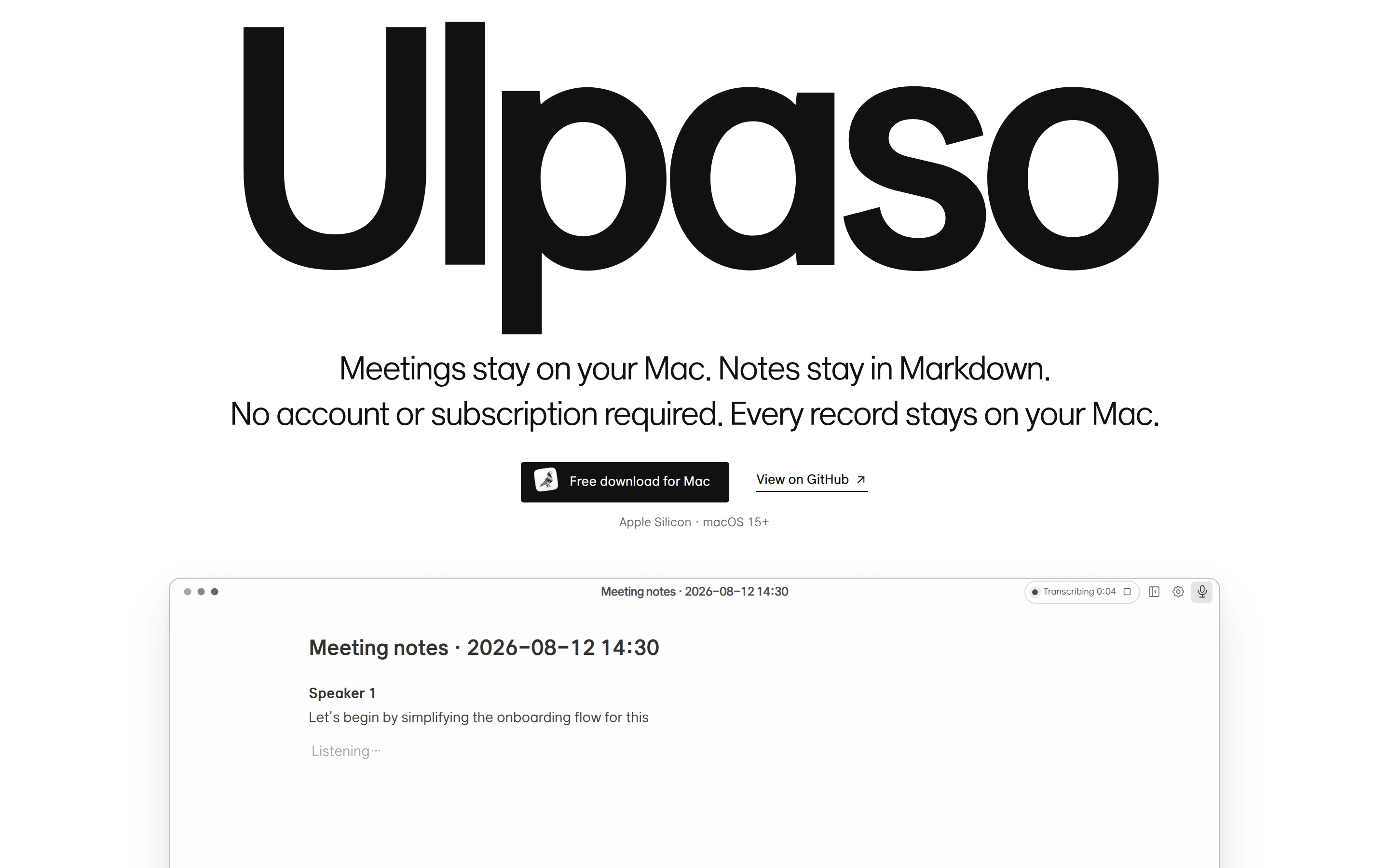 Ulpaso — captured interface