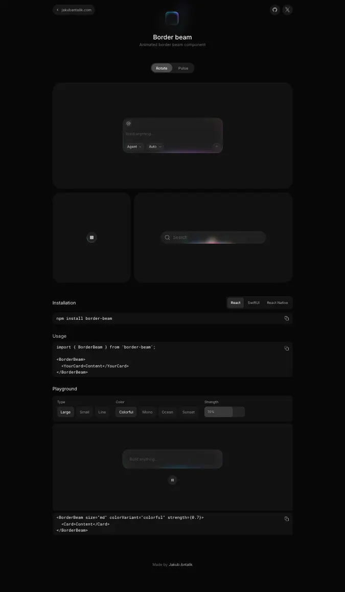 Border Beam — captured interface